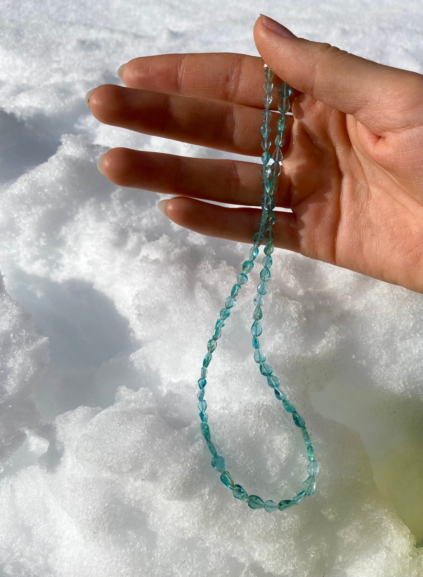 Collana girocollo in Gocce di Apatite