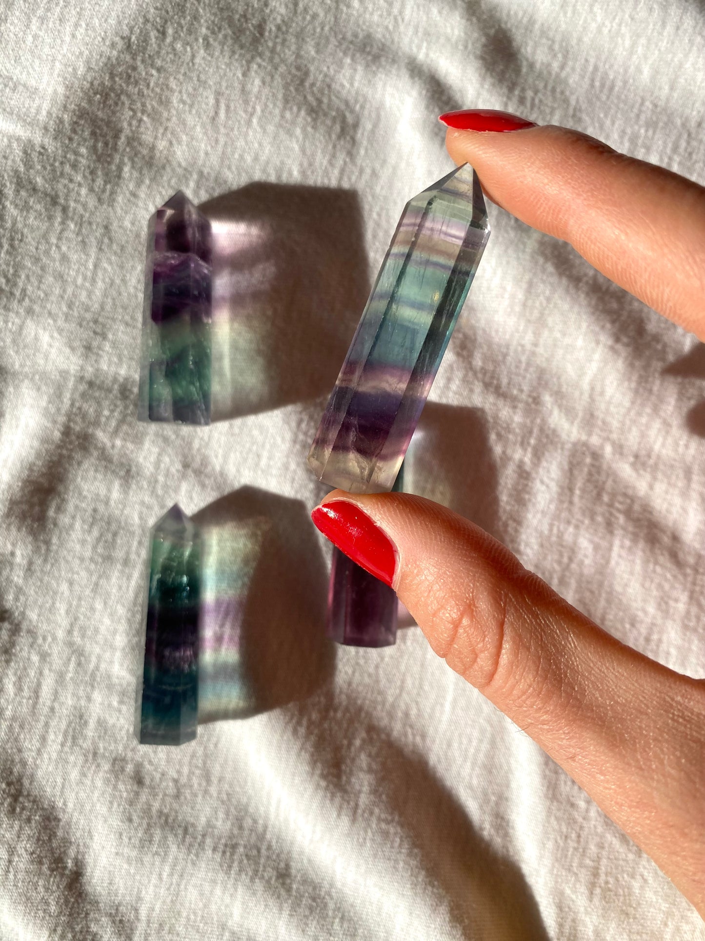 Mini Torri in Fluorite Arcobaleno